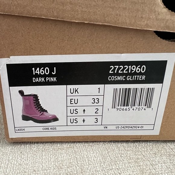 Pink Glitter Dr. Martens Combat Boots - Picture 9 of 10